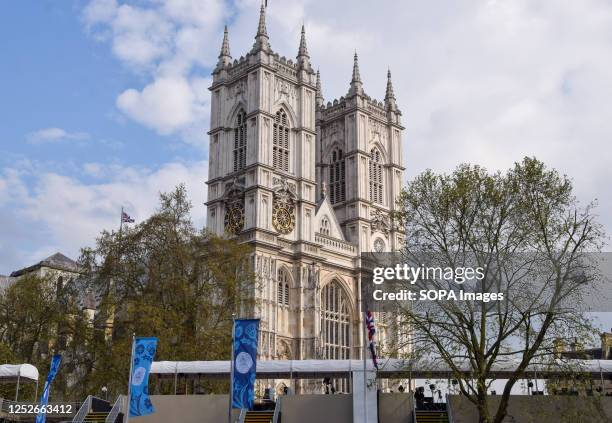 General view of Westminster Abbey ahead of the coronation of King Charles III, which takes place on May 6th.