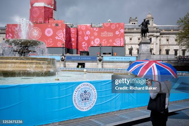 With one day before the coronation of King Charles III, messages proclaiming 'God Save the King', 'Happy And Glorious' and 'Long May He Reign'...