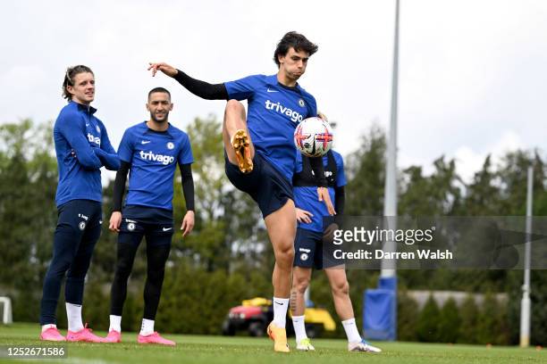 Joao Felix of Chelsea during a training session at Chelsea Training Ground on May 5, 2023 in Cobham, England.