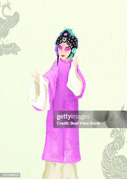 sculpture,moulding art - peking opera stock illustrations