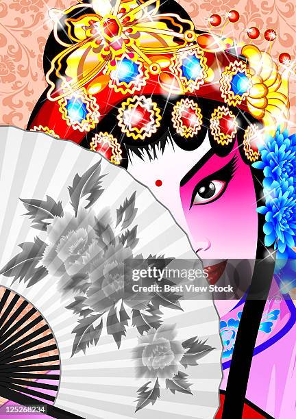 sculpture,moulding art - peking opera stock illustrations