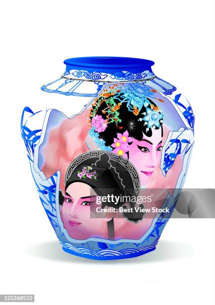 cartoon - peking opera stock illustrations