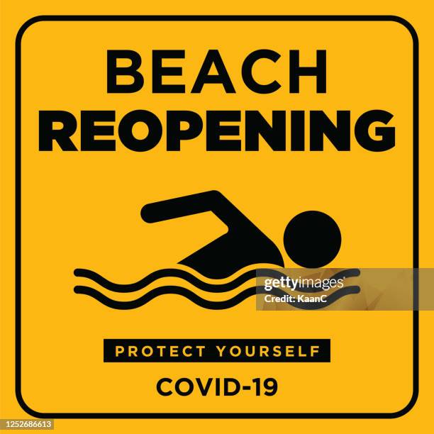 beach open concept for covid-19. covid-19 outbreak influenza as dangerous flu strain cases as a pandemic concept banner flat style illustration stock illustration - curfew stock illustrations