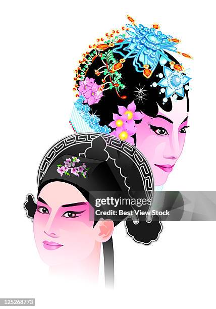 sculpture,moulding art - peking opera stock illustrations