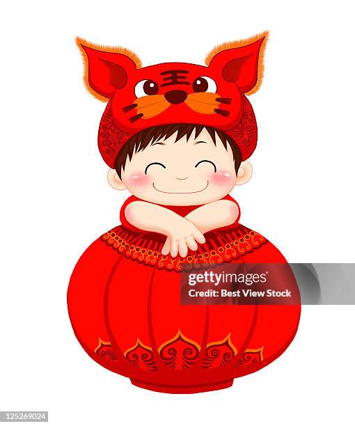 cartoon - paper lantern white background stock illustrations