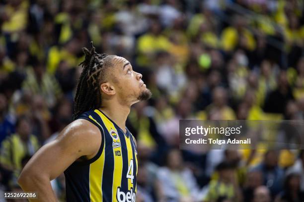 Carsen Edwards, #4 of Fenerbahce Beko Istanbul during the 2022/2023 Turkish Airlines EuroLeague Play Offs Game 4 match between Fenerbahce Beko...