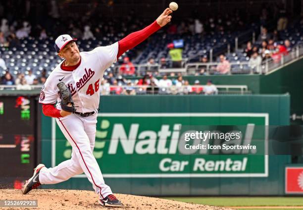 May 04: Washington Nationals starting pitcher Patrick Corbin pitches during the Chicago Cubs versus the Washington Nationals on May 4, 2023 at...