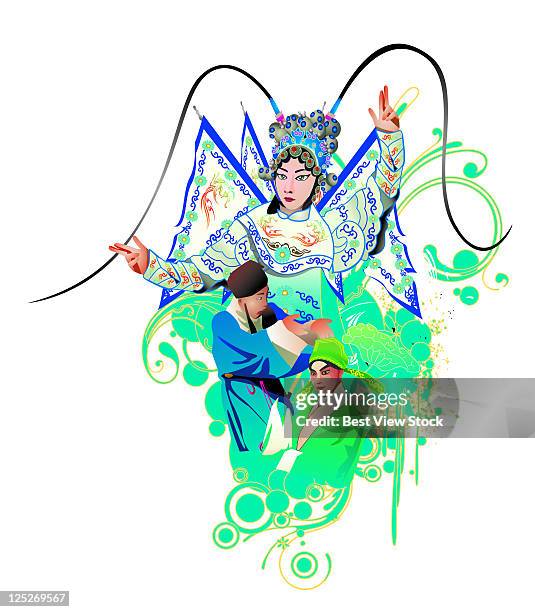 sculpture,moulding art - peking opera stock illustrations