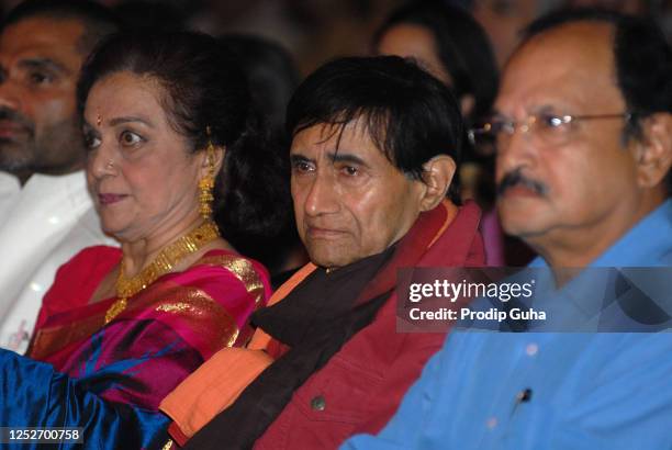 Asha Parekh, Dev Anand and Ajit Wadekar attend the ABN-AMBRO Solitaire award ceremony on August 08, 2007 in Mumbai, India.