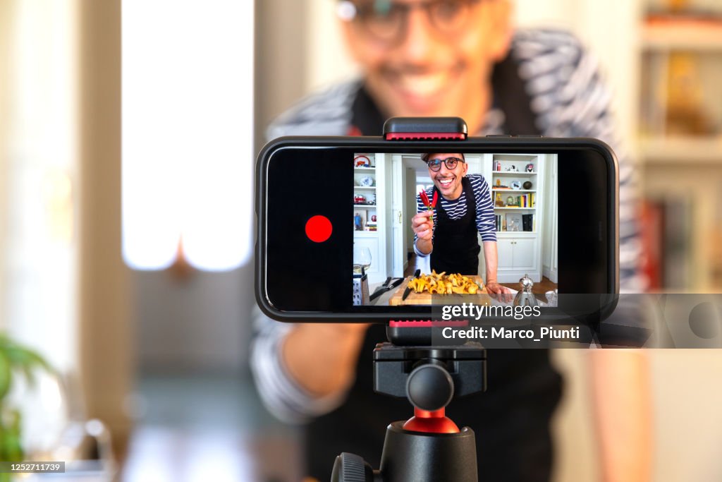 Food Vlogger Grabación en Vivo