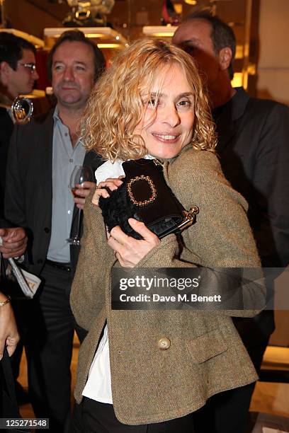 Maryam d'Abo attends the "Just A Drop" Charity Party hosted by Marie Helvin at the Roger Vivier Store on September 15, 2011 in London,England.