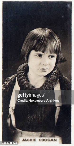 Collectible Rothman's Cigarettes tobacco card, Cinema Stars series, published 1925, depicting iconic child star Jackie Coogan, or whom the Coogan Law...