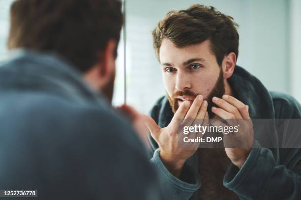 what does your skin say about you? - beard care stock pictures, royalty-free photos & images