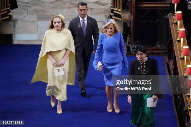 First Lady of the United States, Dr Jill Biden, and her granddaughter Finnegan Biden ahead of the Coronation of King Charles III and Queen Camilla on...