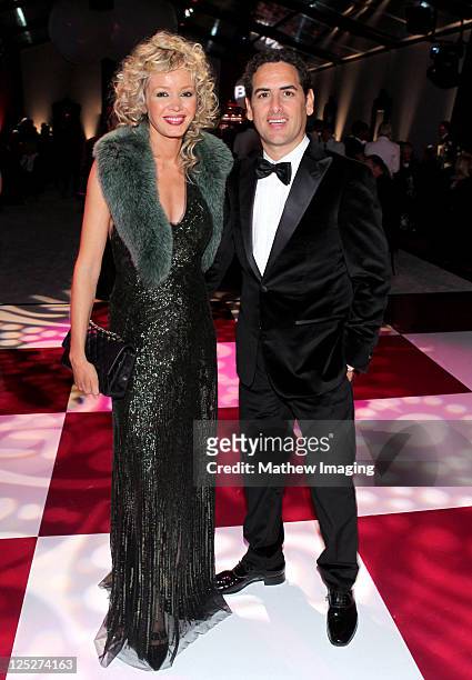 Opera tenor Juan Diego Flórez dances with wife Julia Trappe at the Los Angeles Philharmonic Opening Night Gala at the Walt Disney Concert Hall on...