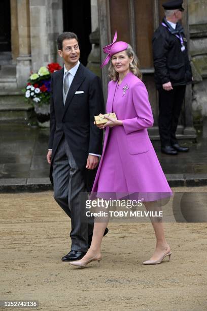 Sophie, Hereditary Princess of Liechtenstein and Alois, Hereditary Prince of Liechtenstein arrive at Westminster Abbey in central London on May 6...
