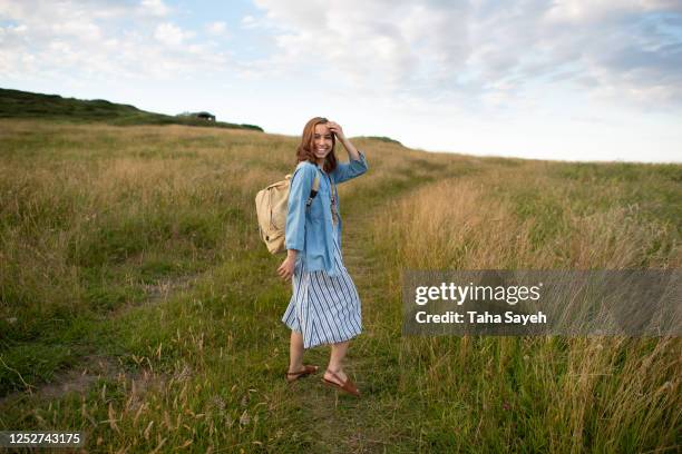 a young woman traveling - cantabria stock pictures, royalty-free photos & images