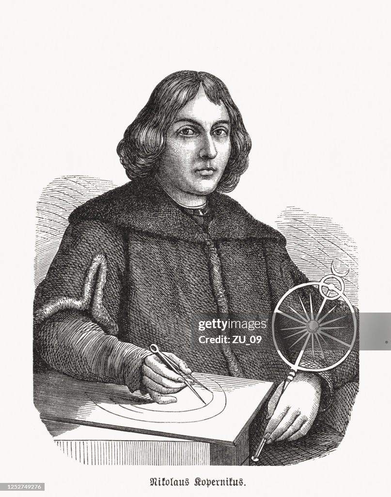Nicolaus Copernicus (1473-1543), Prussian-Polish mathematician and astronomer, woodcut, published 1893