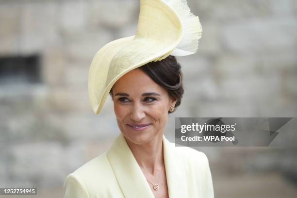 Pippa Middleton leaves after the Coronation of King Charles III and Queen Camilla on May 6, 2023 in London, England. The Coronation of Charles III...