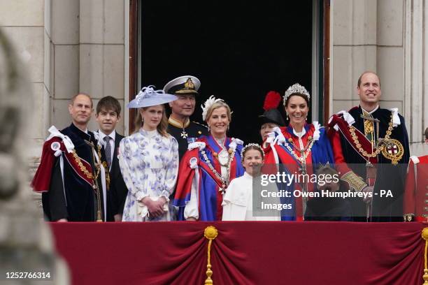 The Duke of Edinburgh, the Earl of Wessex, Lady Louise Windsor, Vice Admiral Sir Tim Laurence ,the Duchess of Edinburgh, the Princess Royal, Princess...