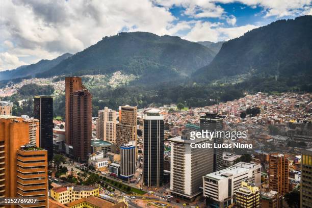 cityscape of bogota, colombia. - colombia street stock pictures, royalty-free photos & images