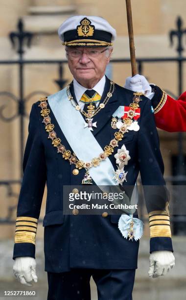 King Carl Gustaf XVI of Sweden at Westminster Abbey during the Coronation of King Charles III and Queen Camilla on May 6, 2023 in London, England....