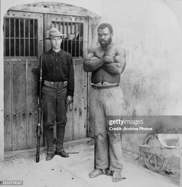 The chief executioner of Cuban guerrilla leader Antonio Maceo Grajales in prison in Cuba, 1899. Maceo had already been killed in action in 1896,...