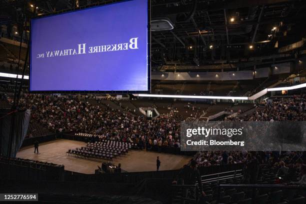 Attendees arrive at the auditorium of the CHI Health Center during the Berkshire Hathaway annual meeting in Omaha, Nebraska, US, on Saturday, May 6,...