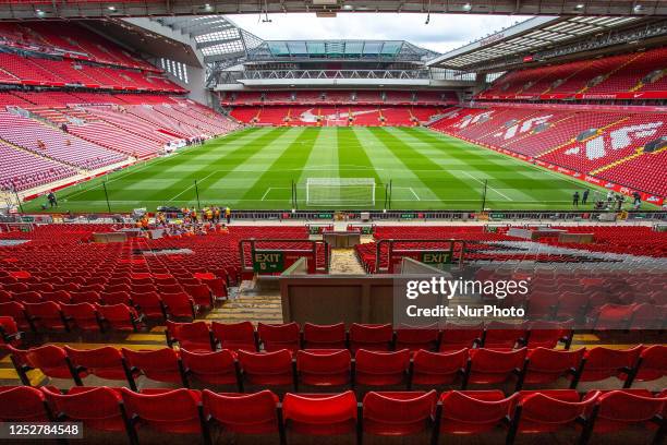 General view of Anfield Stadium during the Premier League match between Liverpool and Brentford at Anfield, Liverpool on Saturday 6th May 2023.