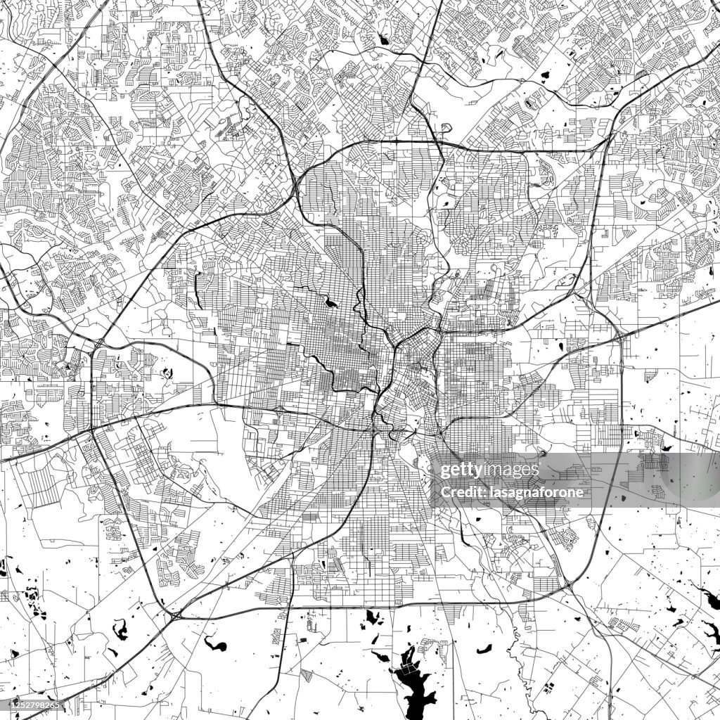 San Antonio, Texas Vector Map