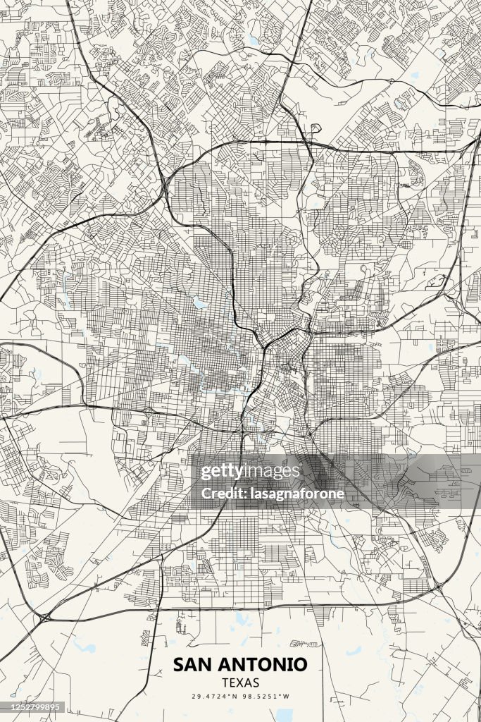 San Antonio, Texas Vector Map