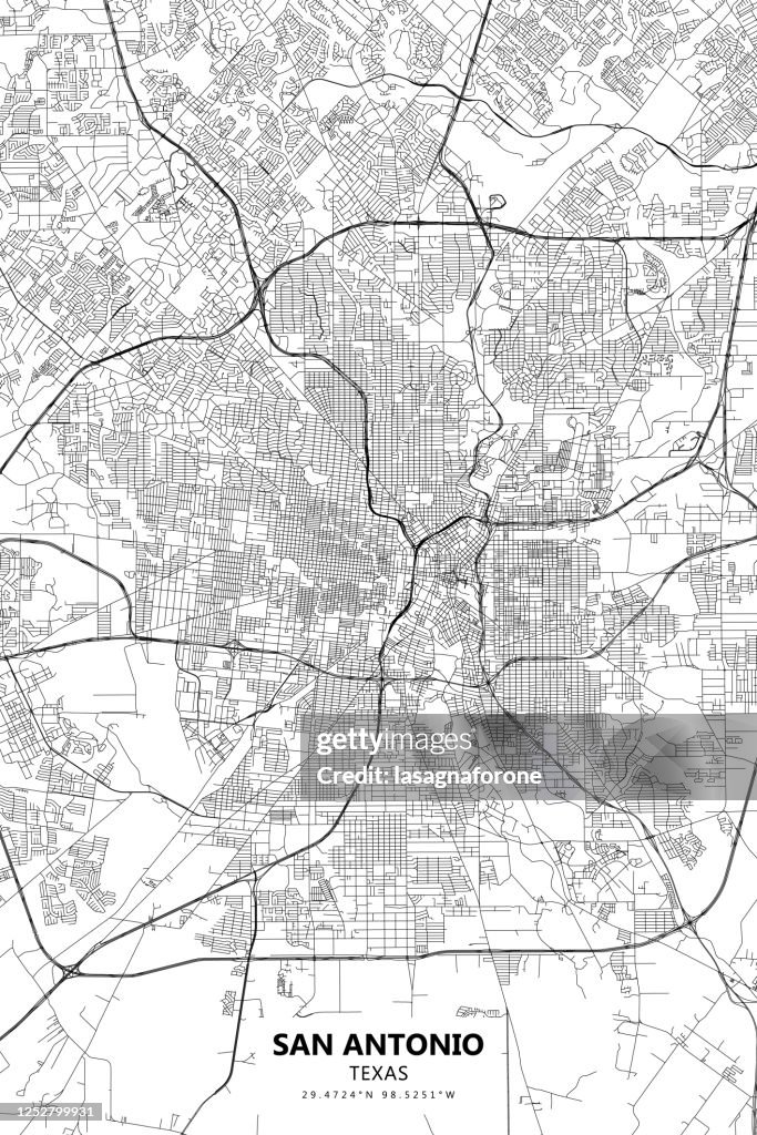 San Antonio, Texas Vector Map