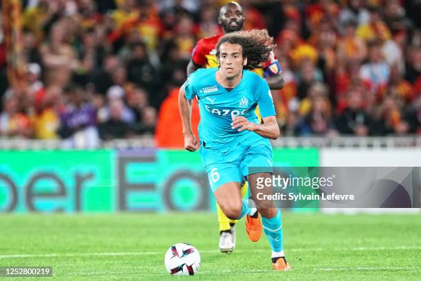 Matteo Guendouzi of Olympique de Marseille in action during the Ligue 1 match between RC Lens and Olympique Marseille at Stade Bollaert-Delelis on...
