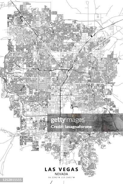 las vegas, nevada, usa vector map - las vegas sign stock illustrations