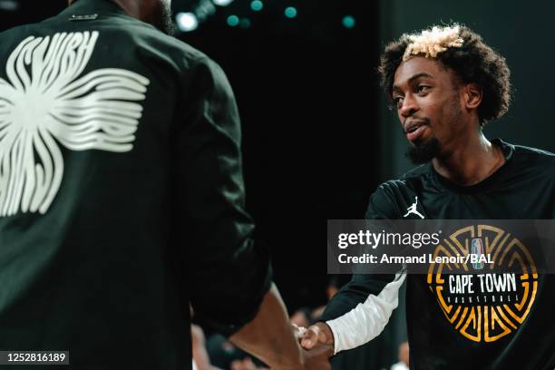 Zaire Wade of the Cape Town Tigers smiles after the game against The City Oilers on May 6, 2023 at the Dr Hassan Moustafa Sports Hall. NOTE TO USER:...