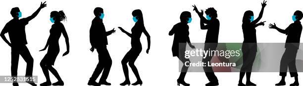 dancing with coronavirus - professional dancer stock illustrations