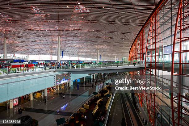 beijing,beijing capital international airport,terminal 3, - peking internationale luchthaven stockfoto's en -beelden