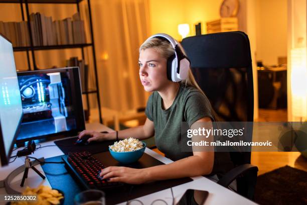 making technology work for her - game developer stock pictures, royalty-free photos & images