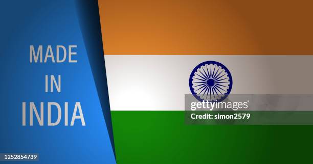 banner made in india with indian flag - association of southeast asian nations stock illustrations