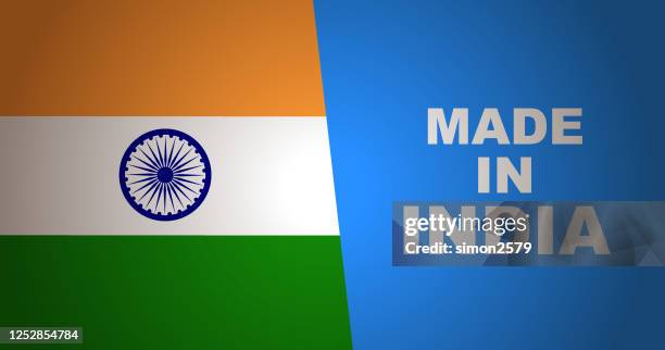 banner made in india with indian flag - association of southeast asian nations stock illustrations