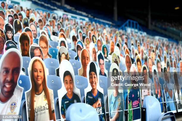 General view of fan crowdies cut outs inside the stadium ahead of the Sky Bet Championship match between Leeds United and Fulham at Elland Road on...