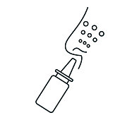 Spray bottle with medicament or water inside.