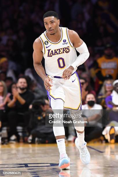Shaquille Harrison of the Los Angeles Lakers looks on during the game against the Golden State Warriors during the Western Conference Semi Finals...