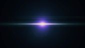 Anamorphic lens flare from a photo camera lens. Anamorphic background
