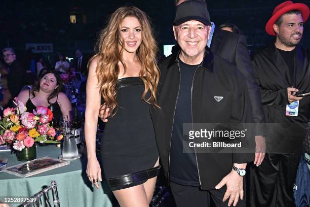Shakira and Tommy Mottola at Billboard Latin Women In Music held at the Watsco Center on May 6, 2023 in Coral Gables, Florida. The show airs on...