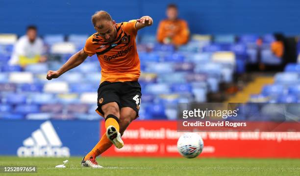 Herbie Kane of Hull City scores their third goal from a long range frduring the Sky Bet Championship match between Birmingham City and Hull City at...
