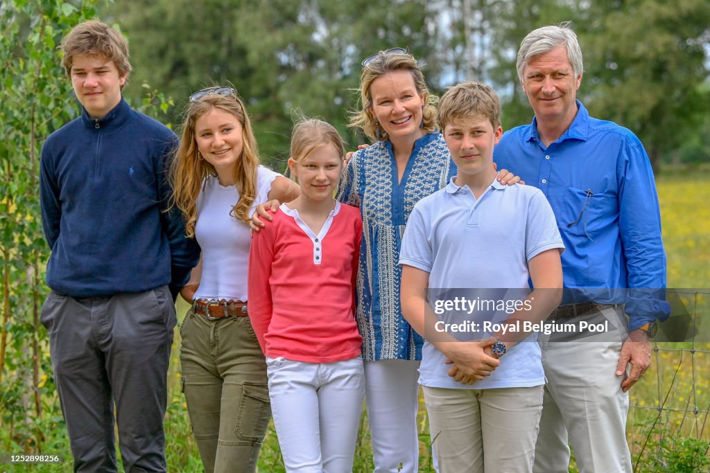 King Philippe Of Belgium, Queen Mathilde And their children Visit A Touristic Spot In The Province Of Limbourg