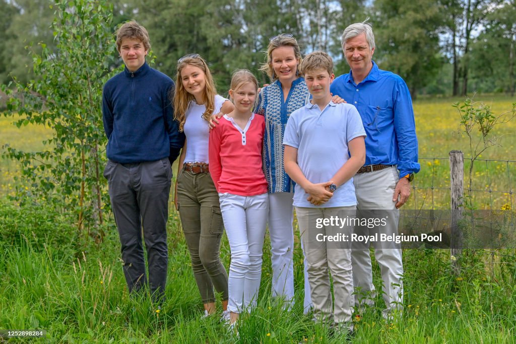King Philippe Of Belgium, Queen Mathilde And their children Visit A Touristic Spot In The Province Of Limbourg