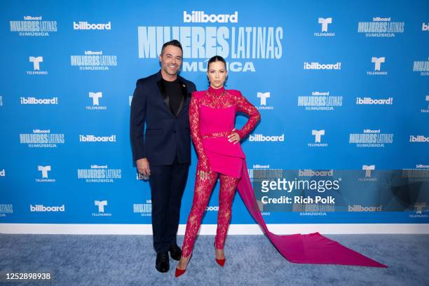 Jay Adkins and Ximena Duque at Billboard Latin Women In Music held at the Watsco Center on May 6, 2023 in Coral Gables, Florida. The show airs on...