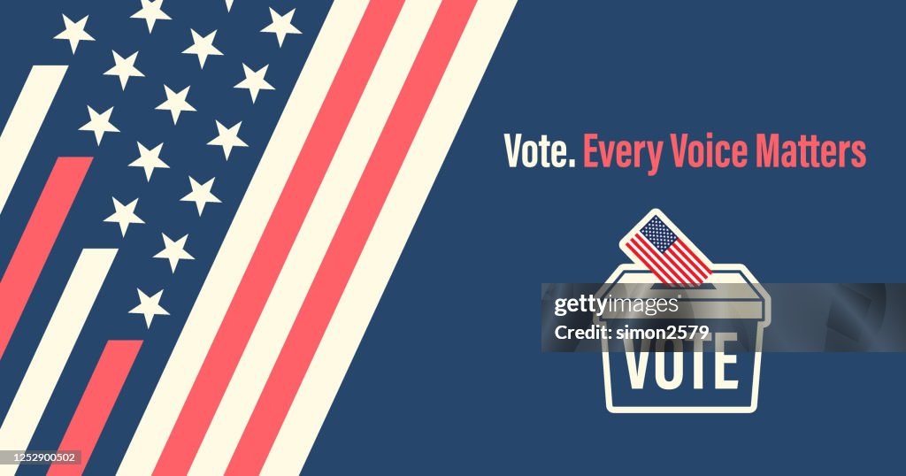 Banner-Set der Wahl-Wahl-Box mit einer Kombination von amerikanischen Flagge